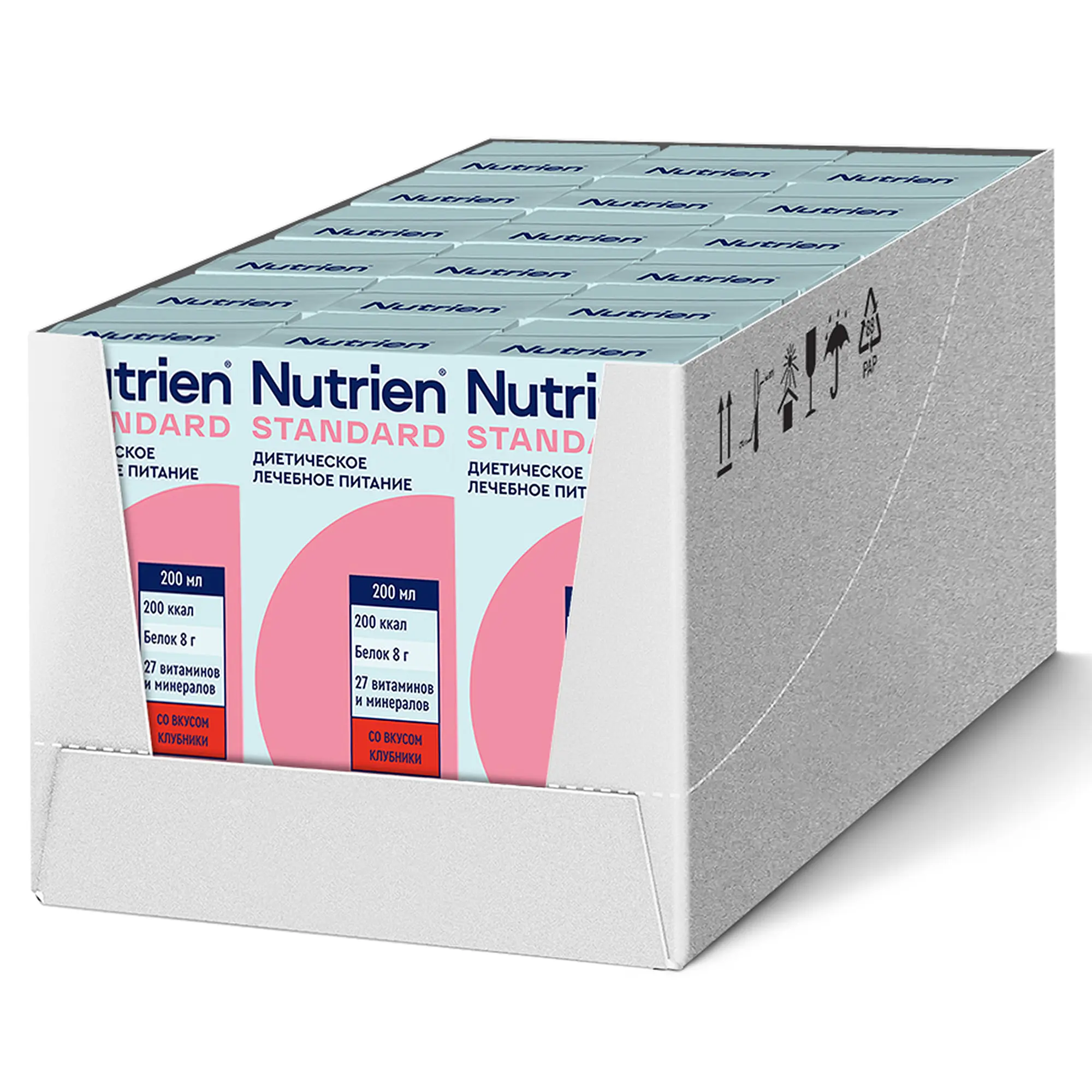 Лечебное питание Nutrien Standard (Нутриэн Стандарт) со вкусом клубники, энтеральное, 200 мл, 18 шт